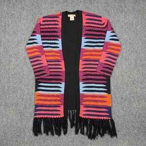 Mara Hoffman Knit Fringe Cardigan Sweater Open Front Knit Duster One Size 054